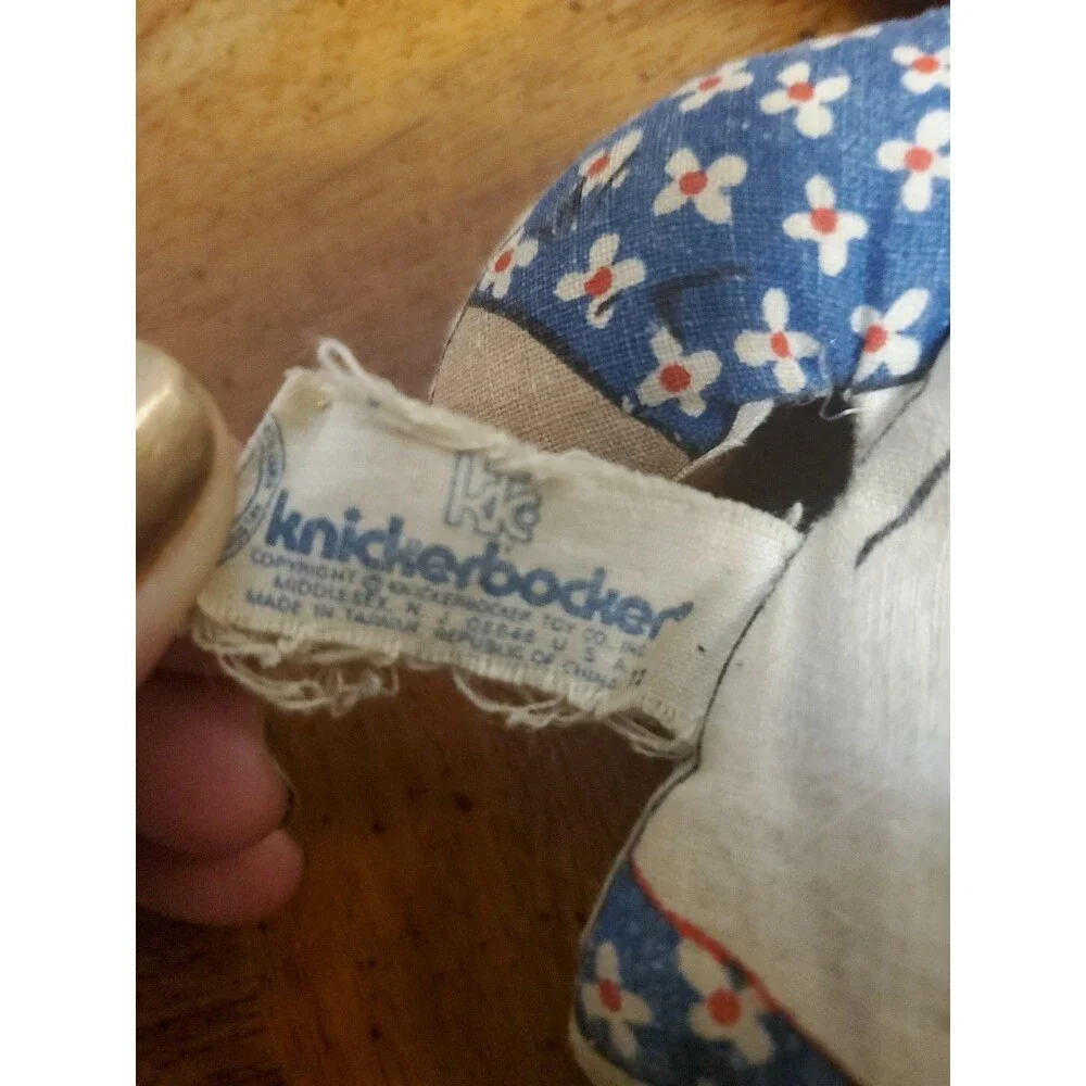 Raggedy Ann Cloth Bean Bag Doll Vintage Knickerbocker Stuffed  7 1/2